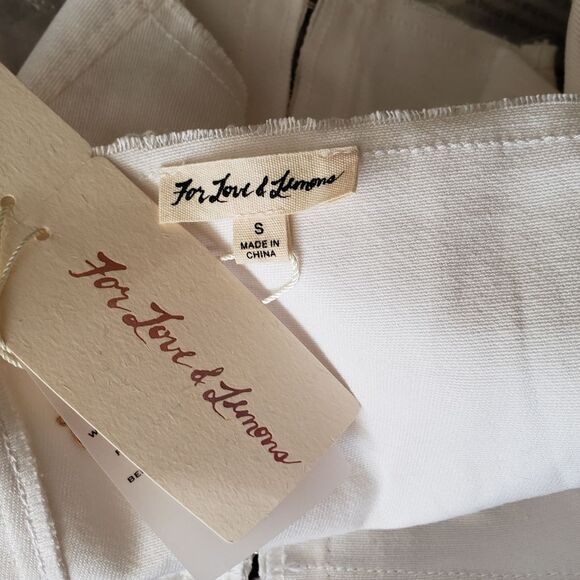 For Love And Lemons Cropped Cotton/Spandex Cropped Top Blouse Women's Small - Picture 8 of 10